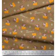 thumbnail image 3 of Soimoi Tissu Cambric Coton Brun Tranches de Fromage & Rats Tissu Imprimé pour Enfants 1 Yard 42 Pouces de Large, 3 of 3