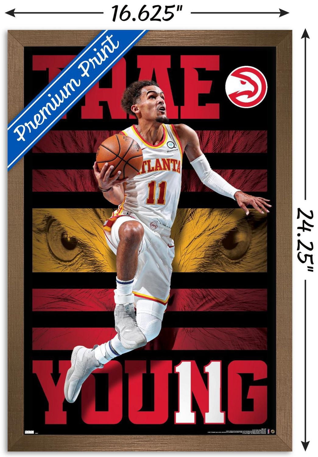 NBA Atlanta Hawks - Trae Young 20 Wall Poster, 22.375" x 34" Framed