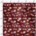 thumbnail image 2 of Soimoi Red Cotton Cambric Fabric Rabbit Animal Decor Fabric Printed Yard 42 Inch Wide, 2 of 6