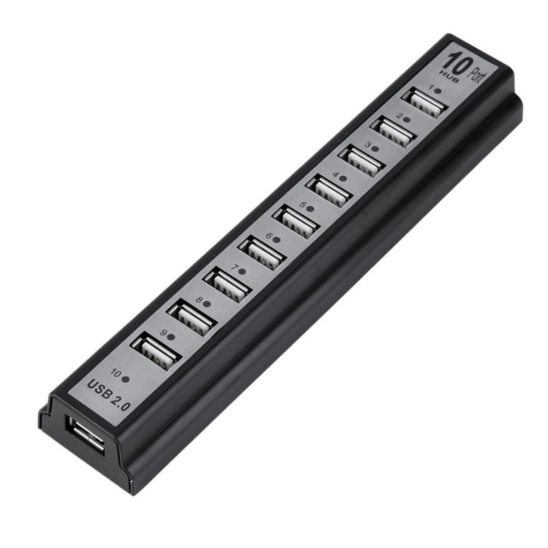axGear 10 Port USB 2.0 External HUB With Power Adapter For PC MAC Computer
