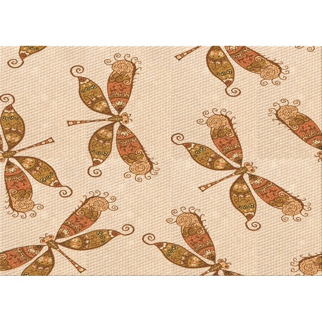 Ahgly Company Tapis d'Intérieur Lavables en Machine, Rectangle, Zone Orange, 5' x 7'
