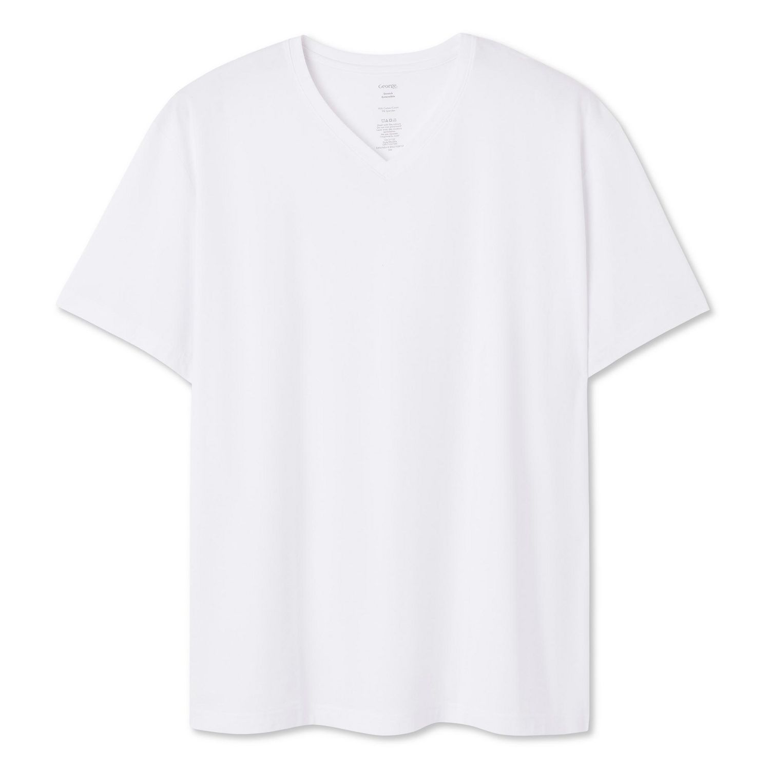 T-shirt extensible avec encolure en V George Plus pour hommes