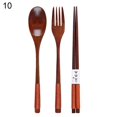 thumbnail image 2 of 3/4Pcs Reusable Portable Travel Wooden Spoon Chopsticks Fork Tableware Cutlery, 2 of 10