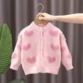 thumbnail image 1 of RXIRUCGD 1-8 Ans Mode Fille Patchwork en Forme de Cœur Ample à Boutons Col Rond à Manches Longues à Capuche Veste Décontractée/veste ( Rose, Taille : 110 ), 1 of 3