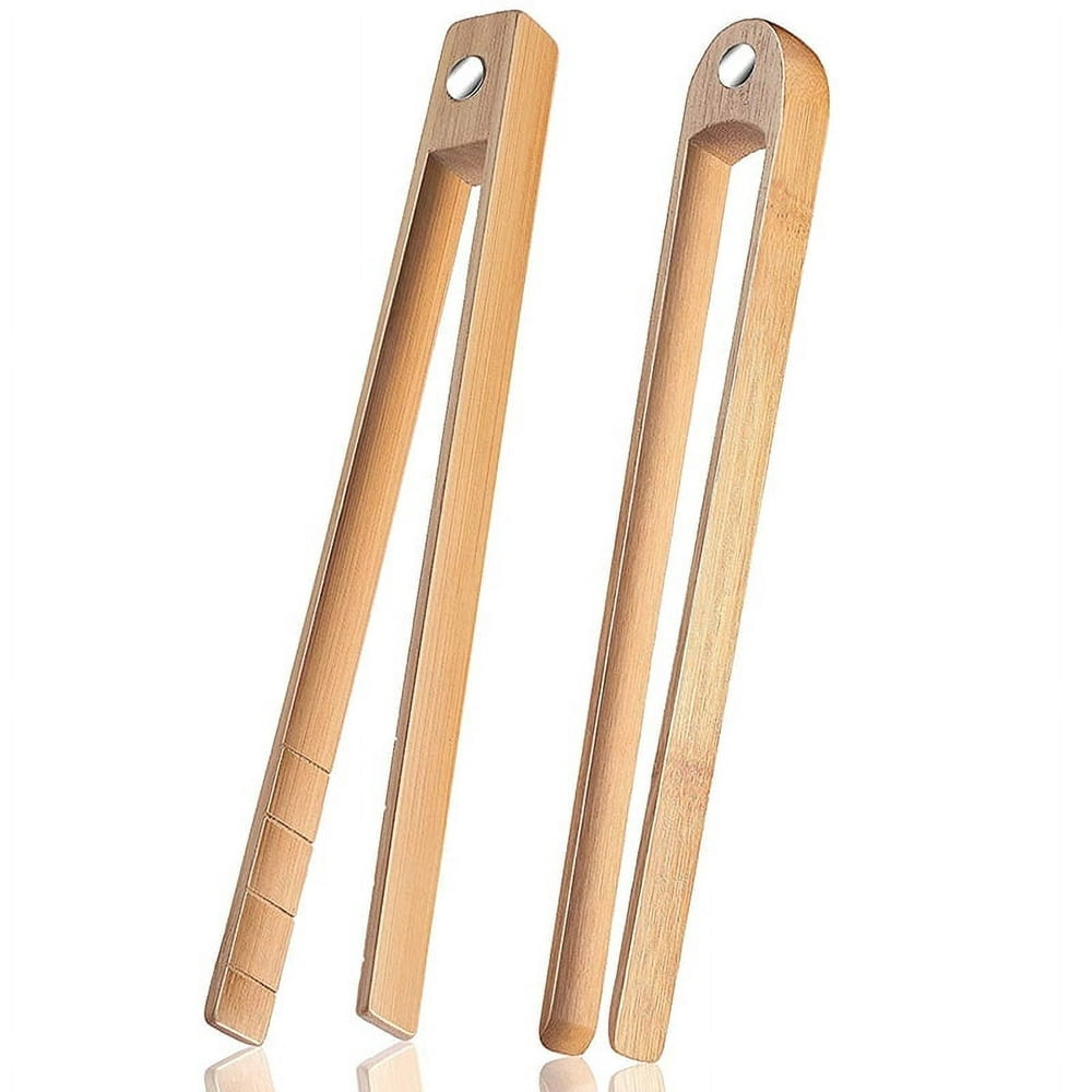 CHUANK 2 Pieces Magnetic Bamboo Toaster 8.7 Inch Wooden Kitchen Toast for   Natural Bamboo Kitchen Utensils