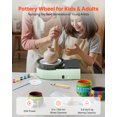 thumbnail image 2 of VEVOR Mini Roue de Poterie Roue Électrique en Argile pour Enfants et Adultes 6 Pouces Vert, 2 of 9