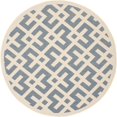 thumbnail image 1 of Safavieh Courtyard Tapis Bleu Intérieur Extérieur - Rond 7 Pieds10 Pouces, 1 of 5