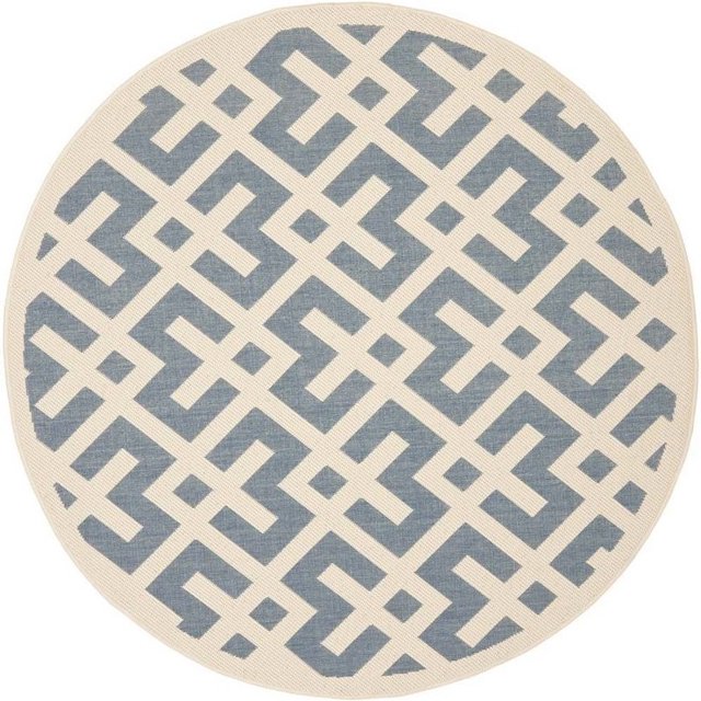 Safavieh Courtyard Tapis Bleu Intérieur Extérieur - Rond 7 Pieds10 Pouces