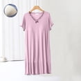 thumbnail image 2 of FAIWAD Robe de Nuit à Manches Courtes pour Femmes, Douce et Rembourrée, Robe de Nuit d'Été Courte, Robe de Pyjama Confortable, Robe T-Shirt, 2 of 5