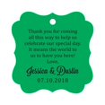 thumbnail image 1 of Darling Souvenir Custom Wedding Thank You Message Gift Tags Personalized Party Favor Hang Paper Tags-Green-50 Tags, 1 of 1