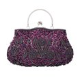 thumbnail image 1 of Beaded sequins design floral dinner purse, clutch bag, 1 of 4