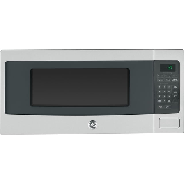GE Profil 1,1 Pi3 Micro-Ondes Acier Inoxydable PEM10SFC avec Technologie de Cuisson au Micro-Ondes, Fini en Acier Inoxydable, Commandes Numériques et Plateau Tournant de 10-5/8 Po. Comprend Décongélation programmable, Cuisson Rapide, Verrouillage pour Enfants et Compatibilité avec Comptoir.
