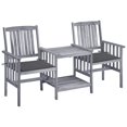 thumbnail image 4 of vidaXL Patio Bistro Set Table and Chairs Conversation Set Solid Acacia Wood, 4 of 6