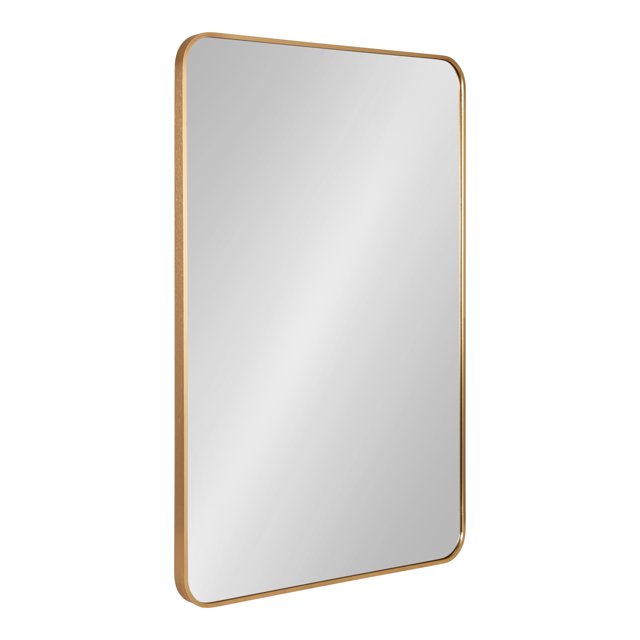 Kate and Laurel Zayda Radius Rectangle Framed Wall Mirror, Gold 24x36