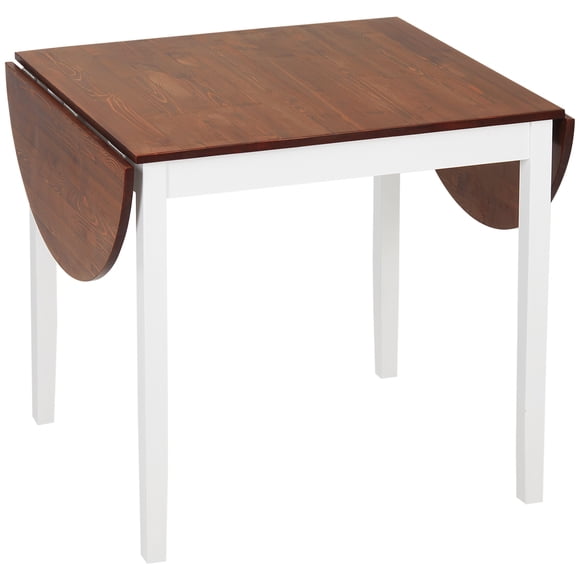 CoSoTower Solid Wood Kitchen Table, Drop Leaf Tables for Small Spaces, Folding Dining Table, Brown