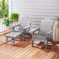 thumbnail image 4 of Costway Chaise Adirondack de Patio Tout Temps en HIPS Chaise Longue avec Repose-Pieds Rétractable Gris, 4 of 9