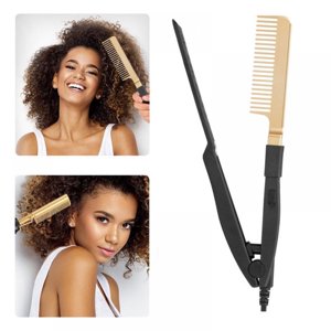 Hot Comb Hair Straightener for Natural Black Hair and Wig  Electric Straightening Comb for African American Hair  Flat Iron Comb for Great Tresses Hair Straightener Comb with A Firm Grip