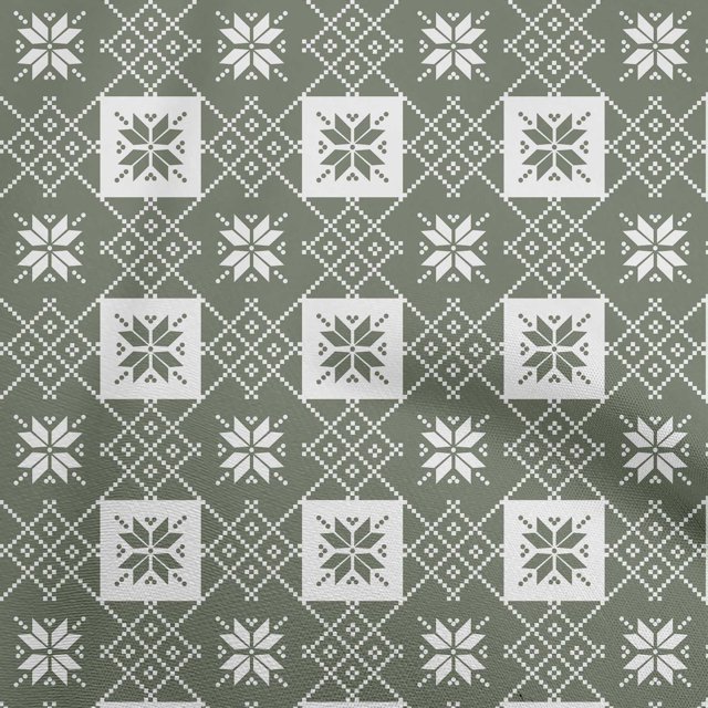 oneOone Cotton Poplin Twill Dusty Green Fabric Geometric Craft Projects Decor Fabric Printed By The Yard 56 Inch Wide