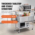 thumbnail image 3 of VEVOR Stainless Steel Work Table Commercial Prep Table 24x48 Inch With 4 Casters, 3 of 9