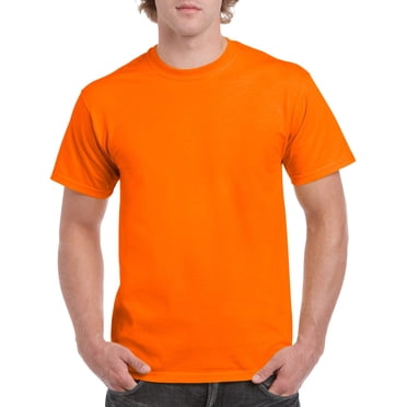 Gildan T-Shirt en Coton Épais pour Hommes, G, Orange Sécurité