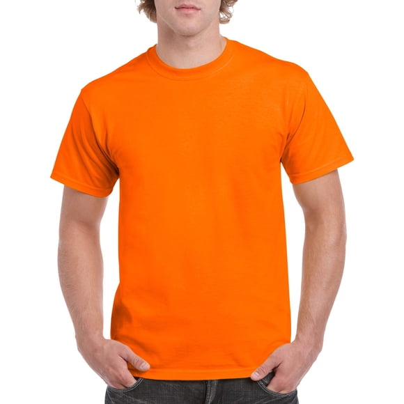 Gildan Mens Heavy Cotton T-Shirt, L, Safety Orange
