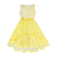 thumbnail image 1 of Flower Girl Dress Yellow Belted Wedding Party Bridesmaid 12 Years, 1 of 6