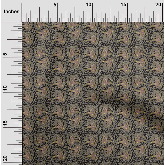 oneOone Silk Tabby Fabric Floral & Paisley Block Fabric Prints By Yard 42 Inch Wide