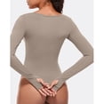 thumbnail image 4 of Timegard Justaucorps d'Entraînement pour Femmes Manches Longues Col Carré Skinny Confortable Couleur Unie Tenue Décontractée, 4 of 4