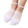 thumbnail image 1 of 1 Paire de Femmes Dentelle Chaussette Conception Simple Solide Demi Chaussette Couleur Perle Chaussettes Courtes Banquet Voyage Randonnée Été Printemps Bonneterie Blanc, 1 of 9