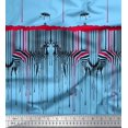 thumbnail image 1 of Soimoi Blue polyester Crepe Fabric Umbrella & Wild Animal Skin Decor Fabric Printed BTY 42 Inch Wide, 1 of 3