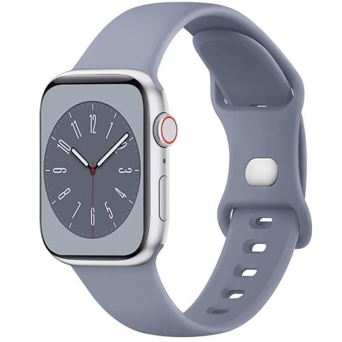 Silicone Closure Compatible iWatch Band Bracelet Strap Loop Replace bands for Apple Watch Sport Edition Series 1/2/3/4/5/6/7/8/9 38mm,40mm,41mm - Gray