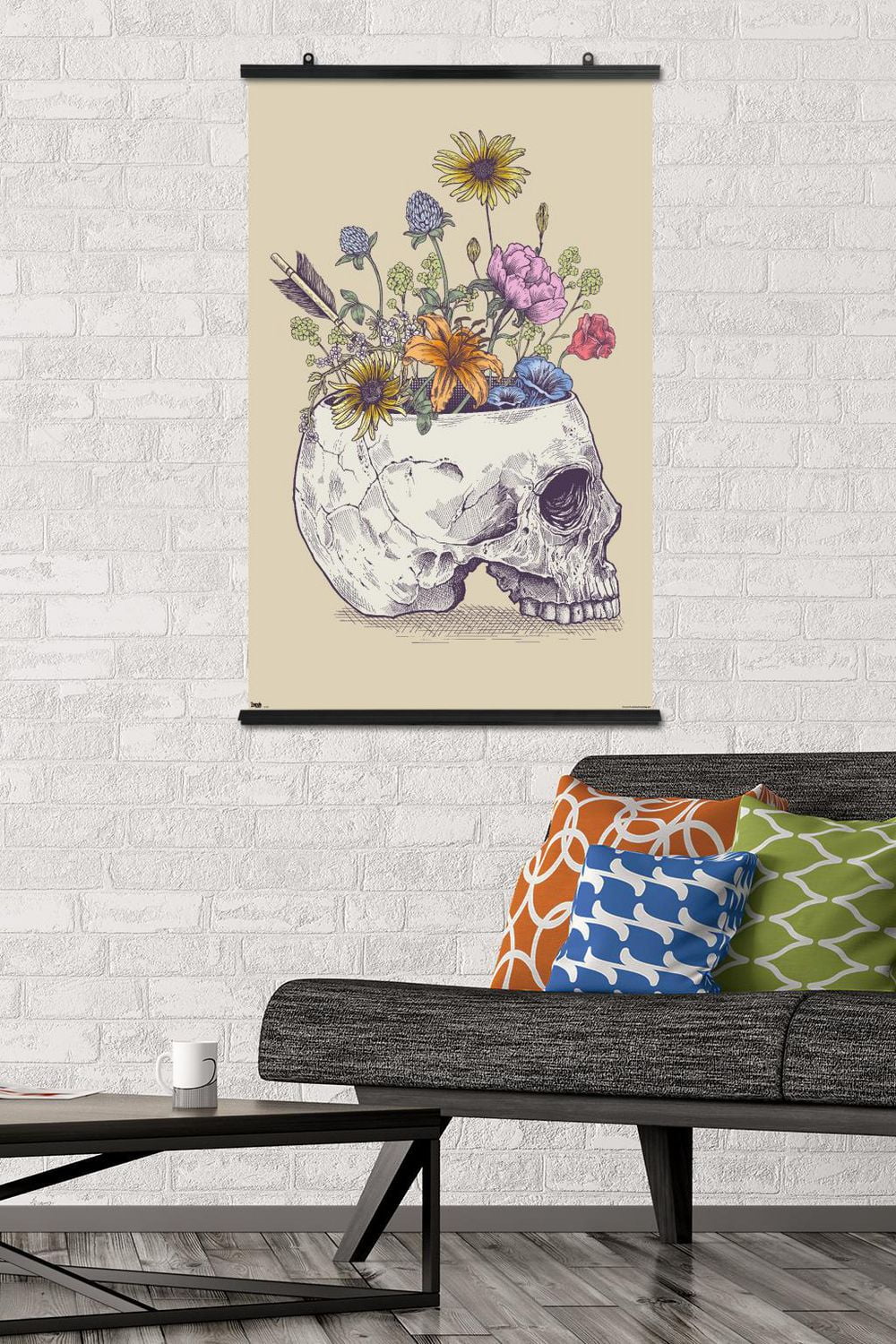 Rachel Caldwell - Flower Skull Wall Poster