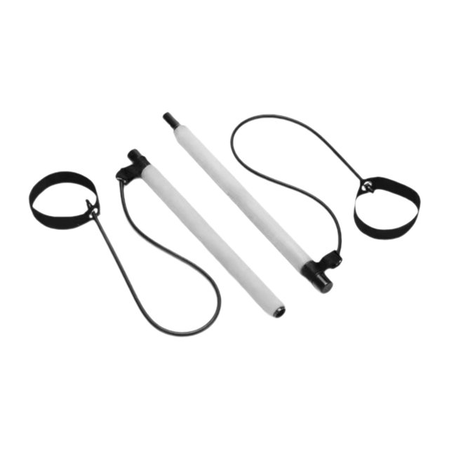 koolsoo Barre de Pilates à 2 Sections Bâton d'Exercice pour Musculation Intérieur Extérieur Squat Blanc