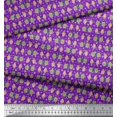 thumbnail image 2 of Soimoi Purple Cotton Jersey Fabric Hearts & Owl Bird Printed Craft Fabric by the Yard 58 Inch Wide, 2 of 5