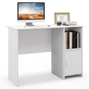 Costway Bureau d'ordinateur moderne avec trous de câble Cabinet & Stockage de la plate-forme ouverte pour le bureau intérieur