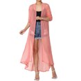 thumbnail image 1 of TheMogan Cardigan Long à Manches Longues en Maille pour Femmes Mi-Mollet Caftan Transparent, 1 of 6