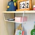thumbnail image 4 of Under Shelf Durable Metal Wire Rack Hanging Shelf Storage Under Cabinet Organizer for Kitchen Pantry Bathroom Desk in White, 4 of 4
