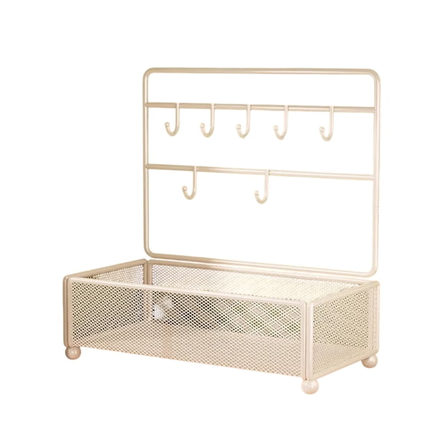 Kyursd Summer Home/Kitchen Organizers and Storage Special Offer!Jewelry Rack Organizer Desktop Trinket Display Rack Desktop Shelf Hangable Shelf Iron Shelf