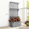 thumbnail image 3 of Outsunny Raised Garden Bed with Trellis and Plant Shelf, Grey, 3 of 10