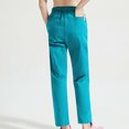 thumbnail image 4 of Yuyuzo Women Casual Pants Elastic Drawstring High Waisted Solid Color Slacks Straight Leg Bootcut Trousers, 4 of 4