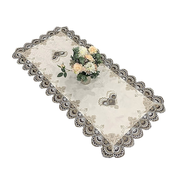 WMQPNNS New Trending Rectangular Tea Table Mat N Western Tablecloth New Chinese Pure Color Cloth Lace Desk Cover Cover Todays Deals Clearance Sale