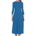 thumbnail image 3 of Vêtements de Mode pour Femmes Mode pour Femmes Coupe Ajustée Confortable Bouton Col en V Couleur Unie Robe Décontractée, 3 of 9