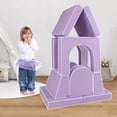 thumbnail image 4 of Gymax Canapé Modulable pour Enfants 8 Pcs avec Housse en Suède Mousse Haute Densité Violet, 4 of 10