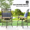 thumbnail image 4 of Outsunny Tabourets de Bar d'Extérieur, Ensemble de 2, Chaises de Patio Pivotantes Hauteur Comptoir, 4 of 10