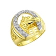 thumbnail image 3 of RYLOS Sterling Silver Designer Men's Lucky Horseshoe Ring with Diamonds Size 13, 3 of 7