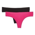 thumbnail image 2 of No Boundaries Women's Seamless Thong 2-Pack, 2 of 3