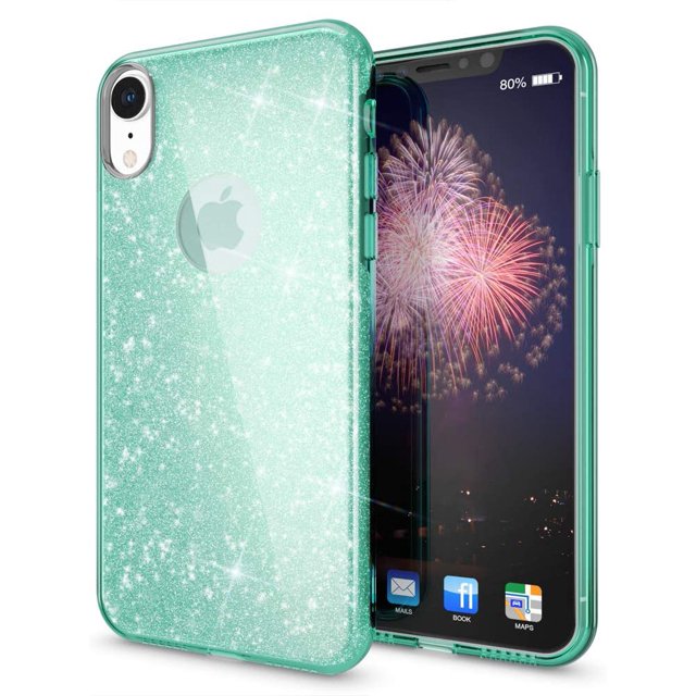 Case Compatible With Iphone XR, Phone Case Glitter Ultra-Slim Silicone Case, Back Cover Protective Cover, Glitter Sparkle Phone Case Bumper, Thin Bling Rhinestone Case