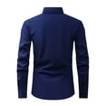 thumbnail image 3 of RXIRUCGD Cardigan Mode Homme Col Rabattu Uni Chemise d'Affaires Boutons, Marine, Taille : S, 3 of 8