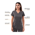 thumbnail image 3 of Adar Pro Blouses Médicales pour Femmes - Haut à Col en V, 3 of 7