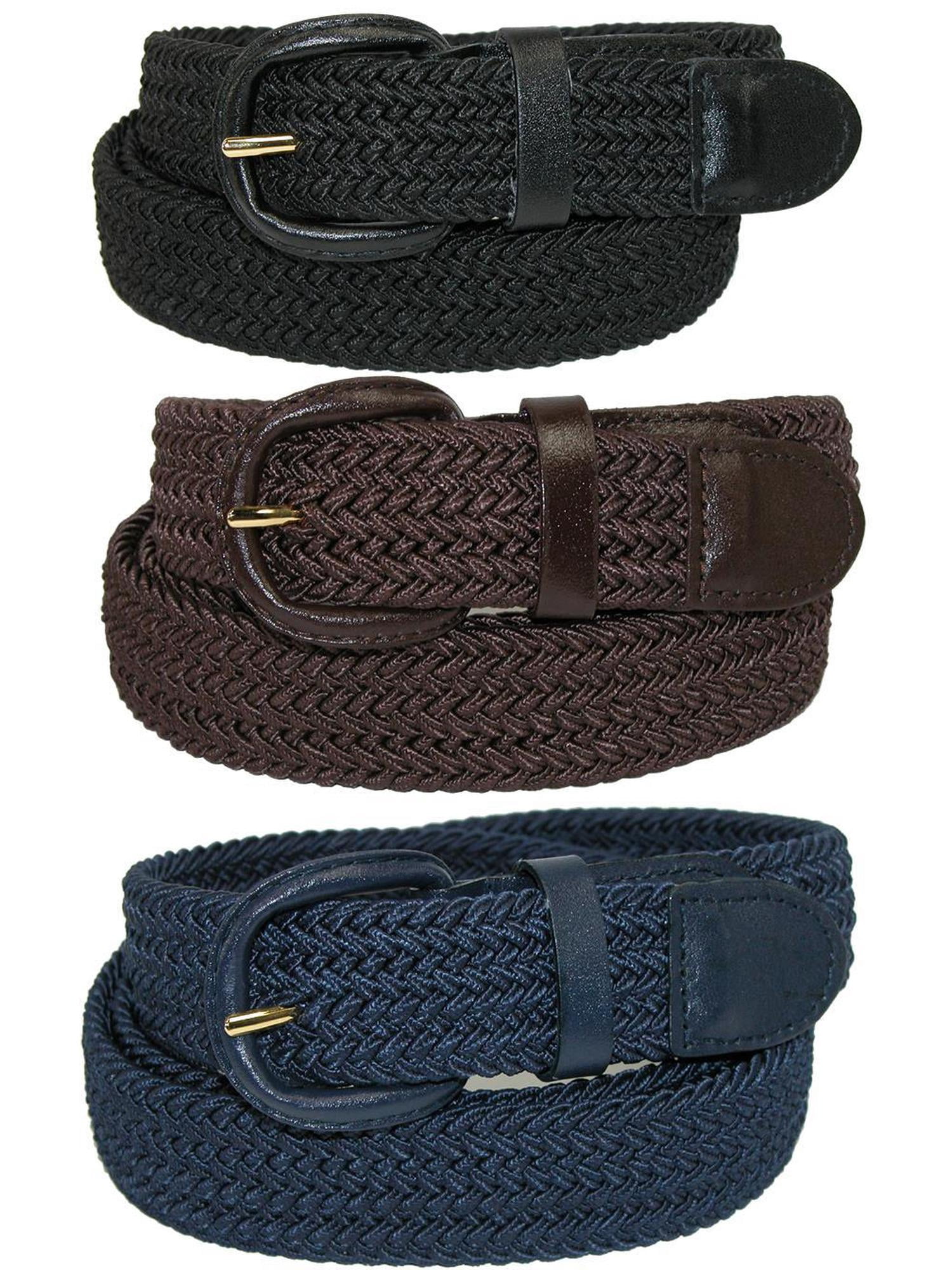 CTM® Ceinture Tressée Élastique Extensible (Lot de 3 Couleurs) (pour Hommes)